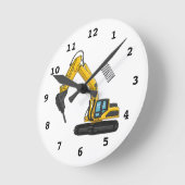 Grabbagger-Cartoon Runde Wanduhr (Winkel)