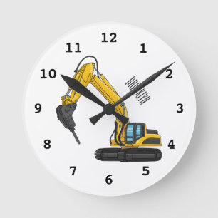 Grabbagger-Cartoon Runde Wanduhr
