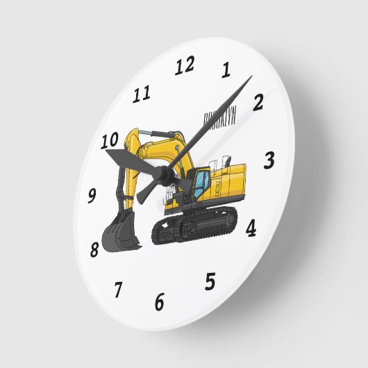 Grabbagger-Cartoon Runde Wanduhr (Winkel)