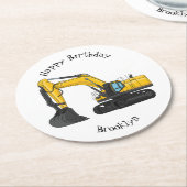 Grabbagger-Cartoon Runder Pappuntersetzer (Angewinkelt)