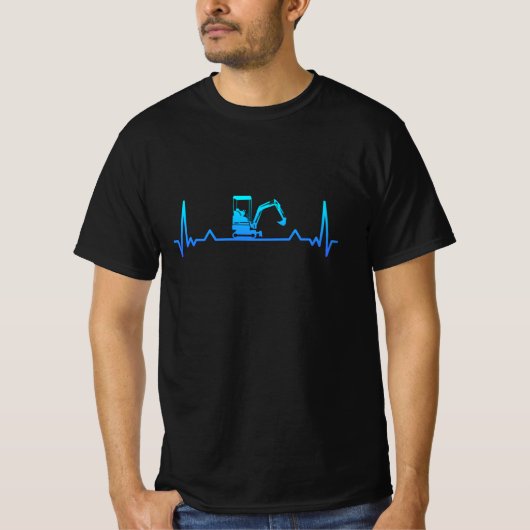 Grabbagger - Heartbeat-Vater-Geschenk T-Shirt (Vorderseite)