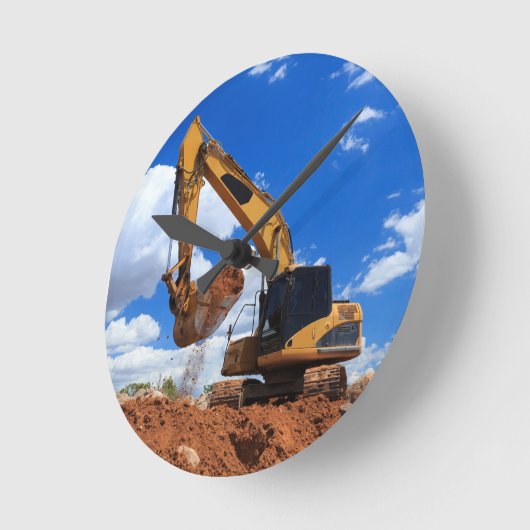 Grabbagger Runde Wanduhr (Winkel)