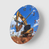 Grabbagger Runde Wanduhr (Winkel)