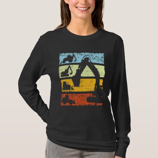 Grabbagger-Treiber Baustelle Retro VI T-Shirt (Vorderseite)