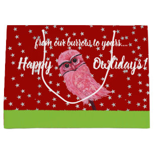 Graben der Eulen-Feiertags-Taschen Große Geschenktüte