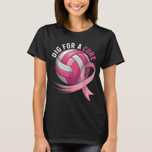 Graben für einen Volleyball nk Brustkrebsbewusstse T-Shirt