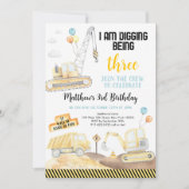 Graben ist drei Bauten Geburtstag Einladung (Vorderseite)