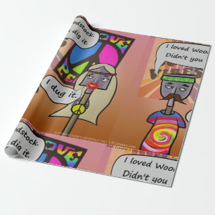 Grabend bei Woodstock Rick London Cartoon Geschenkpapier