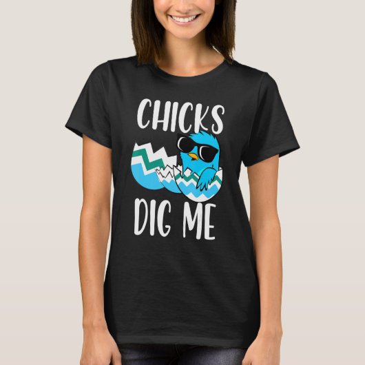 Grabende Chicks glücklicher Ostertag T-Shirt (Vorderseite)