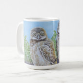 Grabende Käuzchen Kaffeetasse (Vorderseite Links)