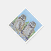 Grabende Käuzchen Serviette (Ecke)