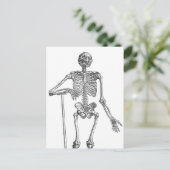 Grabende Skeleton-Illustration Postkarte (Stehend Vorderseite)