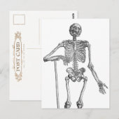Grabende Skeleton-Illustration Postkarte (Vorne/Hinten)