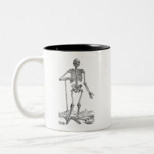 Grabende Skeleton Illustration Zweifarbige Tasse