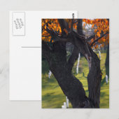 Gräber durch die Bäume Postkarte (Vorne/Hinten)