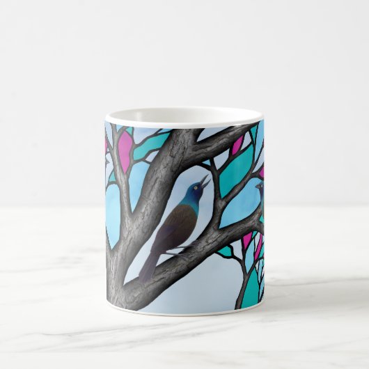 Gräber im gefärbten Glasbaum Kaffeetasse (Mittel)