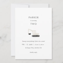 Gräberbau Party Minimaler Geburtstag Einladung