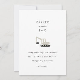 Gräberbau Party Minimaler Geburtstag Einladung