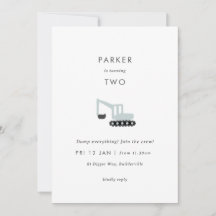 Gräberbau Party Minimaler Geburtstag Einladung