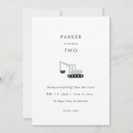 Gräberbau Party Minimaler Geburtstag Einladung