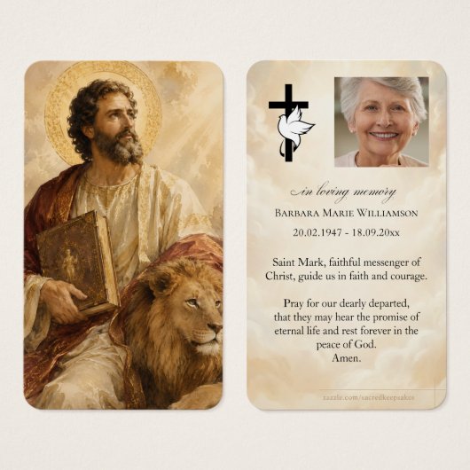 Grabgebetskarte St. Mark (Vorne & Hinten)