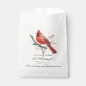 Grabgeschenk Kardinal Vogelfutter Geschenktütchen (Vorderseite)