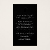 Grabkreuz Gebetskarte Elegant (Rückseite)