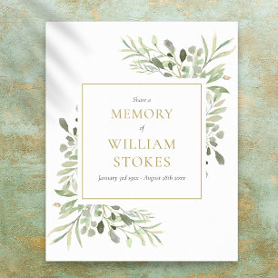 Grabmal Blumen Teilen Sie ein Erinnerungsschild Poster