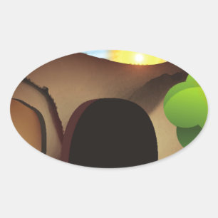 Grabmal Ovaler Aufkleber