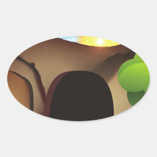 Grabmal Ovaler Aufkleber