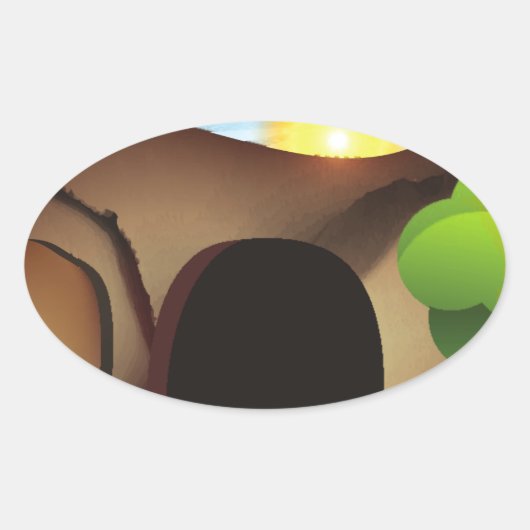 Grabmal Ovaler Aufkleber (Vorderseite)