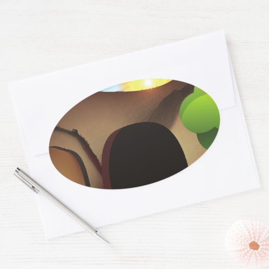 Grabmal Ovaler Aufkleber (Umschlag)