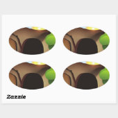 Grabmal Ovaler Aufkleber (Blatt)