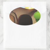 Grabmal Ovaler Aufkleber (Tasche)