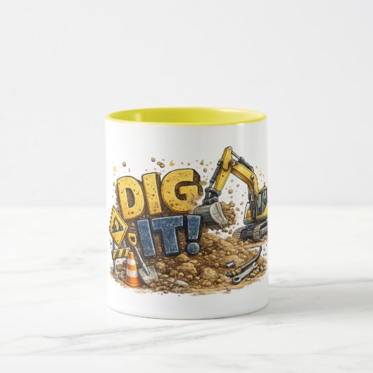 Grab's an! Lustiger Bagger-Bau-Becher Tasse (Zentrum)