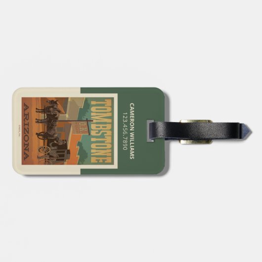 Grabstein, Arizona Gepäckanhänger (Rückseite horizontal)