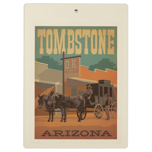 Grabstein, Arizona Klemmbrett (Rückseite)