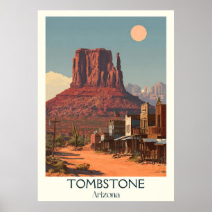 Grabstein Arizona Vintage Reiseplaner   Retro Poster