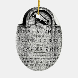 Grabstein Edgar Allan Poe. Gruselige Keramik Ornament