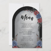 Grabstein Floral Gothic Hochzeitsmenü Einladung (Vorderseite)