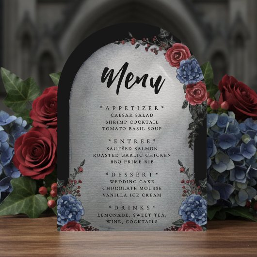Grabstein Floral Gothic Hochzeitsmenü Einladung
