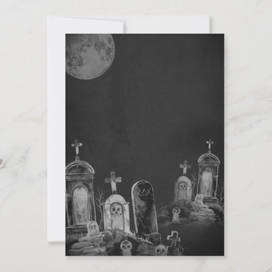 Grabstein Graveyard Halloween-Party Einladung (Rückseite)