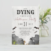 Grabstein Halloween-Party Einladung (Stehend Vorderseite)