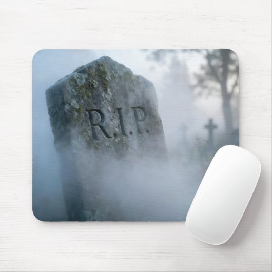 Grabstein im Nebel Mousepad (Mit Mouse)
