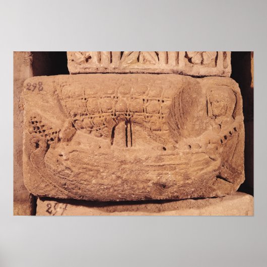 Grabstein mit einem Fischerboot Poster (Vorne)