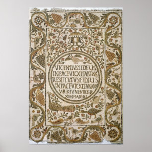 Grabstein mit Epitaph Poster