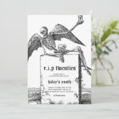 Grabstein RIP Zwanziger 20er Funny 30th Birthday Einladung (Stehend Vorderseite)