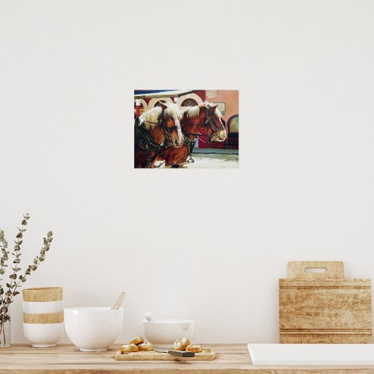 Grabstein Stagecoach Pferde Poster (Küche)