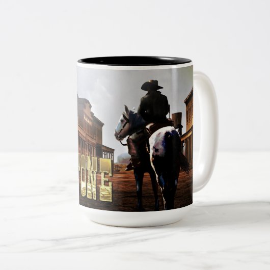 Grabstein-Tasse Zweifarbige Tasse (VorderseiteRechts)