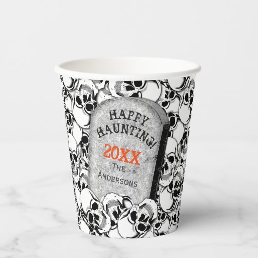 Grabstein und Skulls ID216 Pappbecher (Vorderseite)